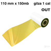 Złota taśma termotransferowa żywiczna do tekstyliów 110x150 OUT