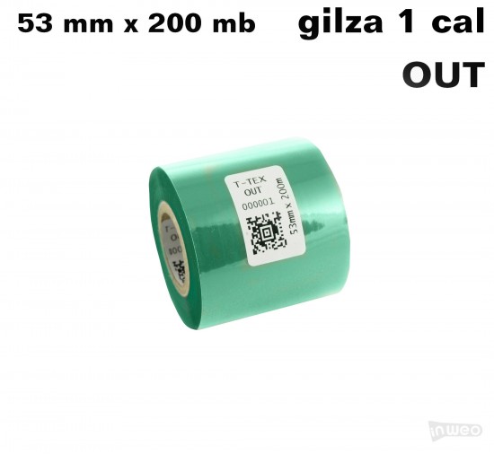 Zielona taśma termotransferowa żywiczna do tekstyliów 53x200 OUT