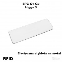 Elastyczna etykieta RFID na metal, 73 x 23, EPC C1 G2,  Higgs 3