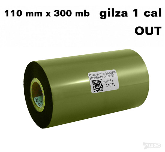 Taśma termotransferowa C-202 woskowo-żywiczna złota 110x300 OUT