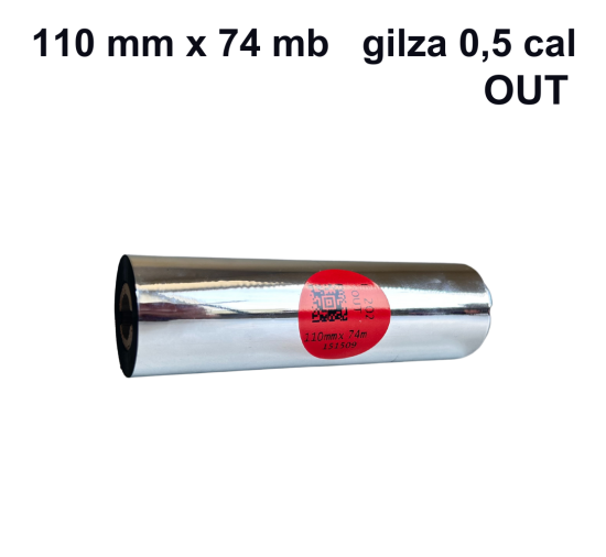 Taśma termotransferowa do bawełny E-202 woskowo-żywiczna premium 110mm x 74mb OUT