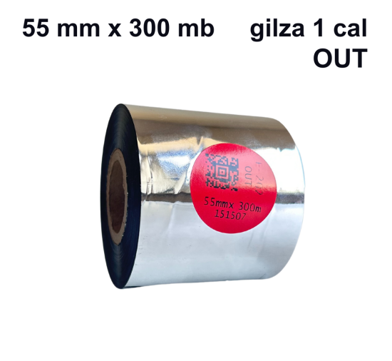 Taśma termotransferowa do bawełny E-202 woskowo-żywiczna premium 55mm x 300mb OUT