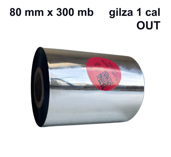 Taśma termotransferowa do bawełny E-202 woskowo-żywiczna premium 80mm x 300mb OUT