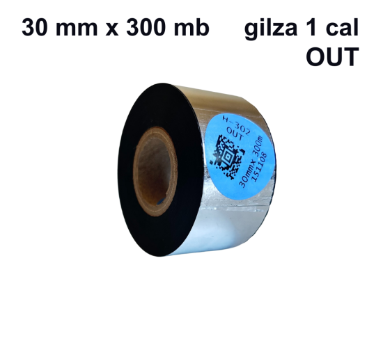 Taśma termotransferowa H-302 żywiczna premium  30mm x 300mb OUT