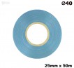Błękitna taśma satynowa premium 25mm x 50mb