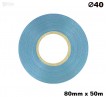 Błękitna taśma satynowa premium 80mm x 50mb