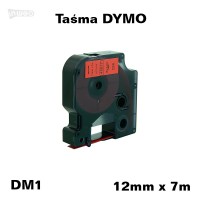 Taśma D1 zamiennik do DYMO 12mm/7m czerwona czarny nadruk 45017