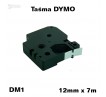 Taśma D1 zamiennik do DYMO 12mm/7m biała czarny nadruk 45013