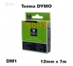 Taśma D1 zamiennik do DYMO 12mm/7m żółta czarny nadruk 45018