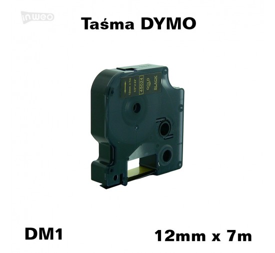 Taśma D1 zamiennik do DYMO 12mm/7m czarna złoty nadruk 45024