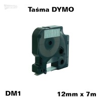 Taśma D1 zamiennik do DYMO 12mm/7m transparentna biały nadruk 45020