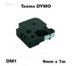 Taśma D1 zamiennik do DYMO 9mm/7m transparentna czarny nadruk 40910