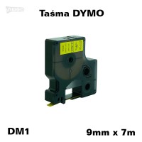 Taśma D1 zamiennik do DYMO 9mm/7m żółta czarny nadruk 40918