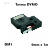 Taśma D1 zamiennik do DYMO 9mm/7m biała czerwony nadruk 40915