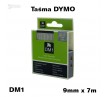 Taśma D1 zamiennik do DYMO 9mm/7m transparentna biały nadruk 40920