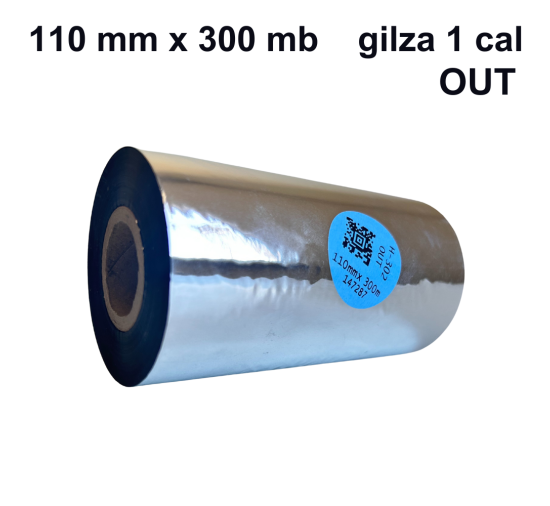 Taśma termotransferowa H-302 żywiczna premium  110mm x 300mb OUT