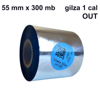 Taśma termotransferowa H-302 żywiczna premium  55mm x 300mb OUT