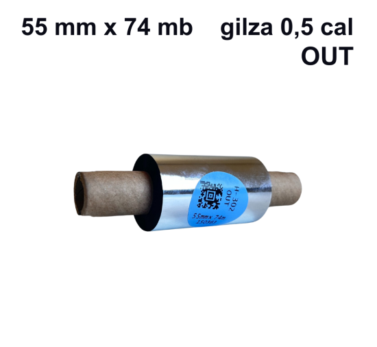 Taśma termotransferowa H-302 żywiczna premium  55mm x 74mb OUT
