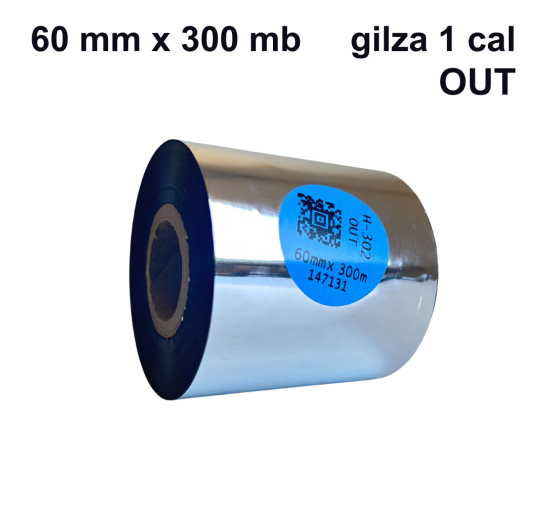 Taśma termotransferowa H-302 żywiczna premium  60mm x 300mb OUT