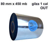 Taśma termotransferowa H-302 żywiczna premium  80mm x 450mb OUT