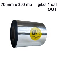 Taśma termotransferowa H-402 żywiczna do folii 70mm x 300mb OUT