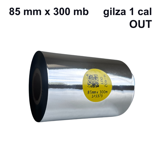 Taśma termotransferowa H-402 żywiczna do folii 85mm x 300mb OUT