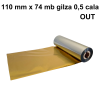 Złota błyszcząca taśma termotransferowa żywiczna do folii 110x74 OUT