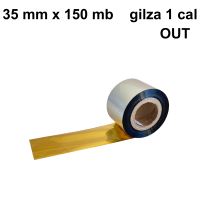 Złota błyszcząca taśma termotransferowa żywiczna do folii 35x150 OUT