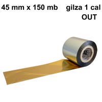 Złota błyszcząca taśma termotransferowa żywiczna do folii 45x150 OUT