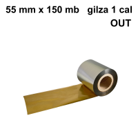 Złota błyszcząca taśma termotransferowa żywiczna do folii 55x150 OUT