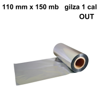 Srebrna błyszcząca taśma termotransferowa żywiczna do folii 110x150 OUT