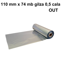Srebrna błyszcząca taśma termotransferowa żywiczna do folii 110x74 OUT