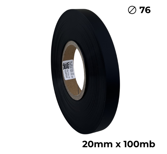 Poliuretan dwustronny  czarny matowy 20mm x 100mb premium
