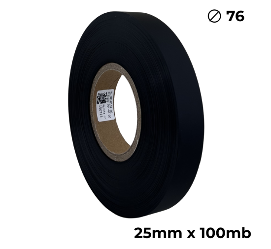 Poliuretan dwustronny  czarny matowy 25mm x 100mb premium