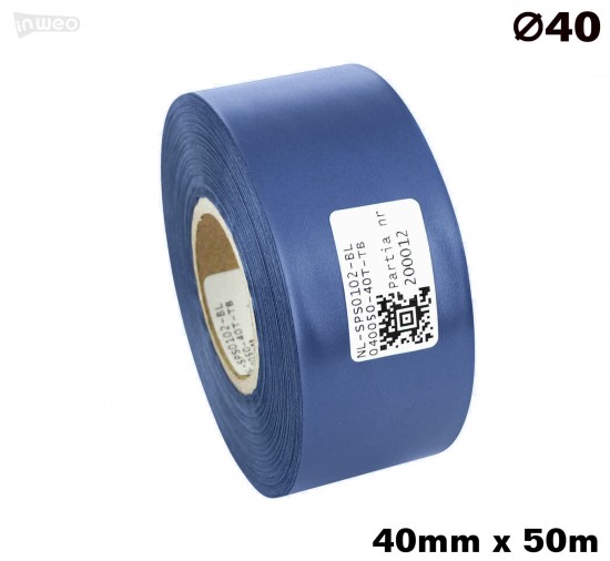 Niebieska taśma satynowa premium 40mm x 50mb