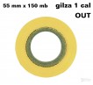 Żółta taśma termotransferow żywiczna do tekstyliów 55x150 OUT