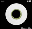 Taśma nylonowa dwustronna biała PREMIUM OekoTex 20mm x 50mb