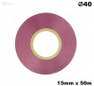 Różowa taśma satynowa premium 15mm x 50mb