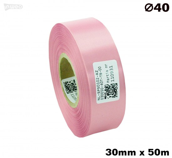 Różowa taśma satynowa premium 30mm x 50mb