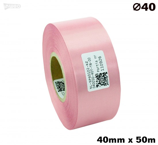 Różowa taśma satynowa premium 40mm x 50mb