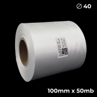 Biała taśma satynowa dwustronna premium 100mm x 50mb