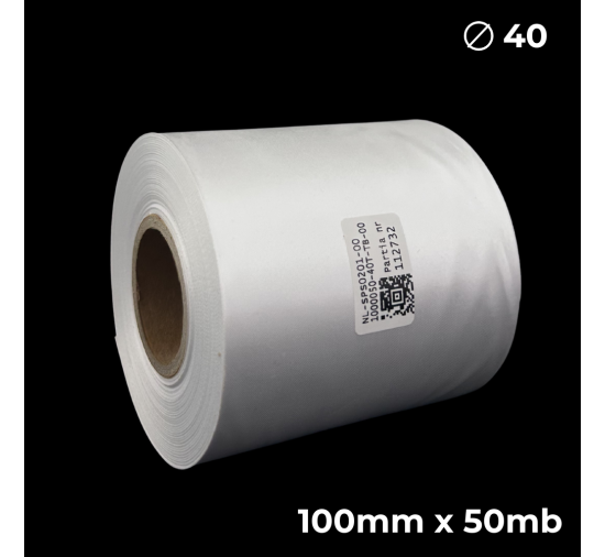 Biała taśma satynowa dwustronna premium 100mm x 50mb