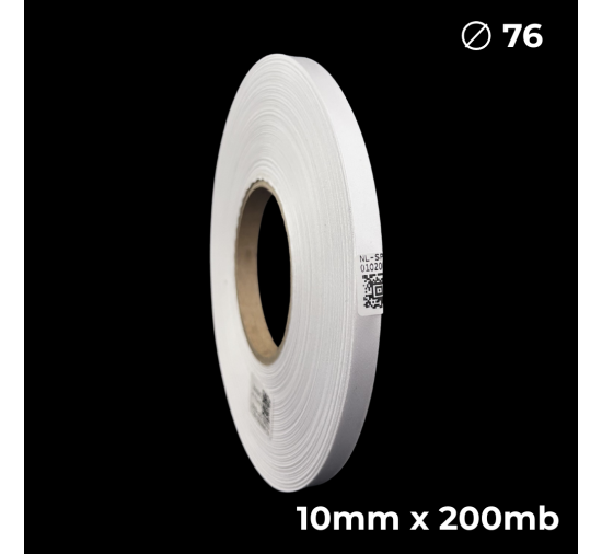 Biała taśma satynowa dwustronna premium 10mm x 200mb