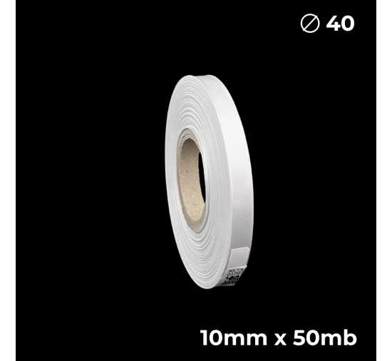 Biała taśma satynowa dwustronna premium 10mm x 50mb