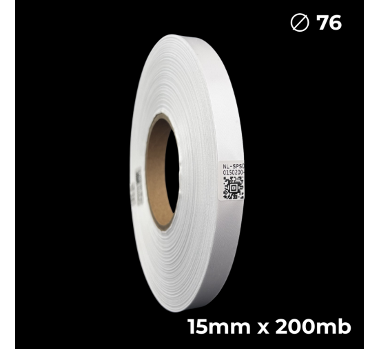 Biała taśma satynowa dwustronna premium 15mm x 200mb
