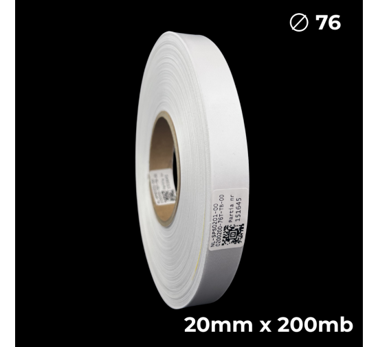 Biała taśma satynowa dwustronna premium 20mm x 200mb