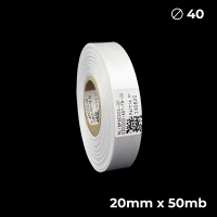 Biała taśma satynowa dwustronna premium 20mm x 50mb