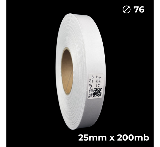Biała taśma satynowa dwustronna premium 25mm x 200mb