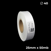 Biała taśma satynowa dwustronna premium 25mm x 50mb
