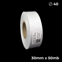 Biała taśma satynowa dwustronna premium 30mm x 50mb